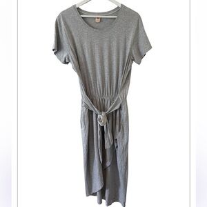 Smash + Tess Gray Rebecca Minimalist Casual Faux Wrap Dress Size XL
